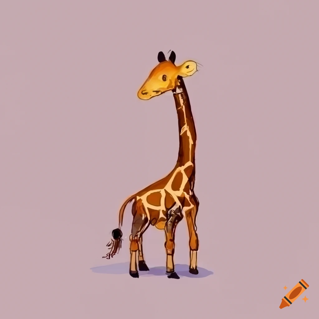 Vector Drawing Of A Cute Giraffe For Children Isolated Stock Illustration -  Download Image Now - iStock