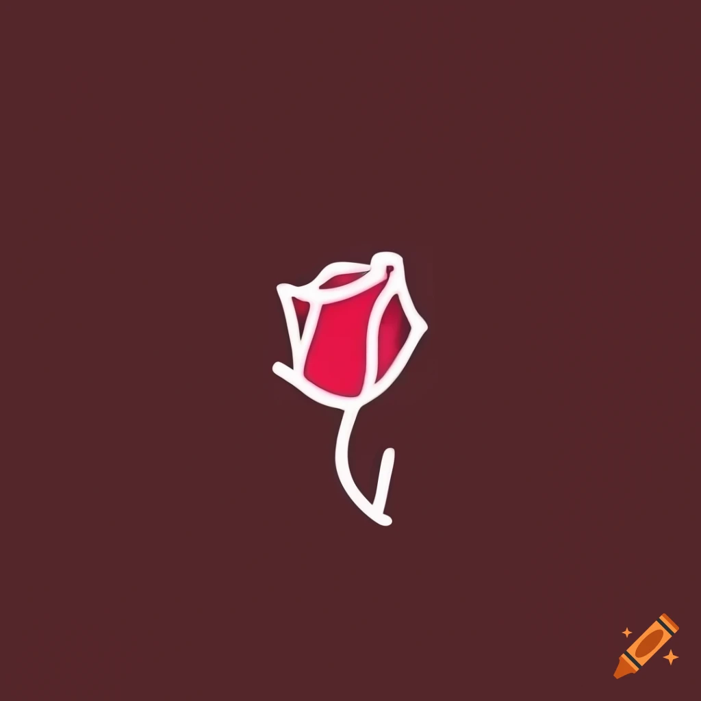 minimalistic rose logo made from one line