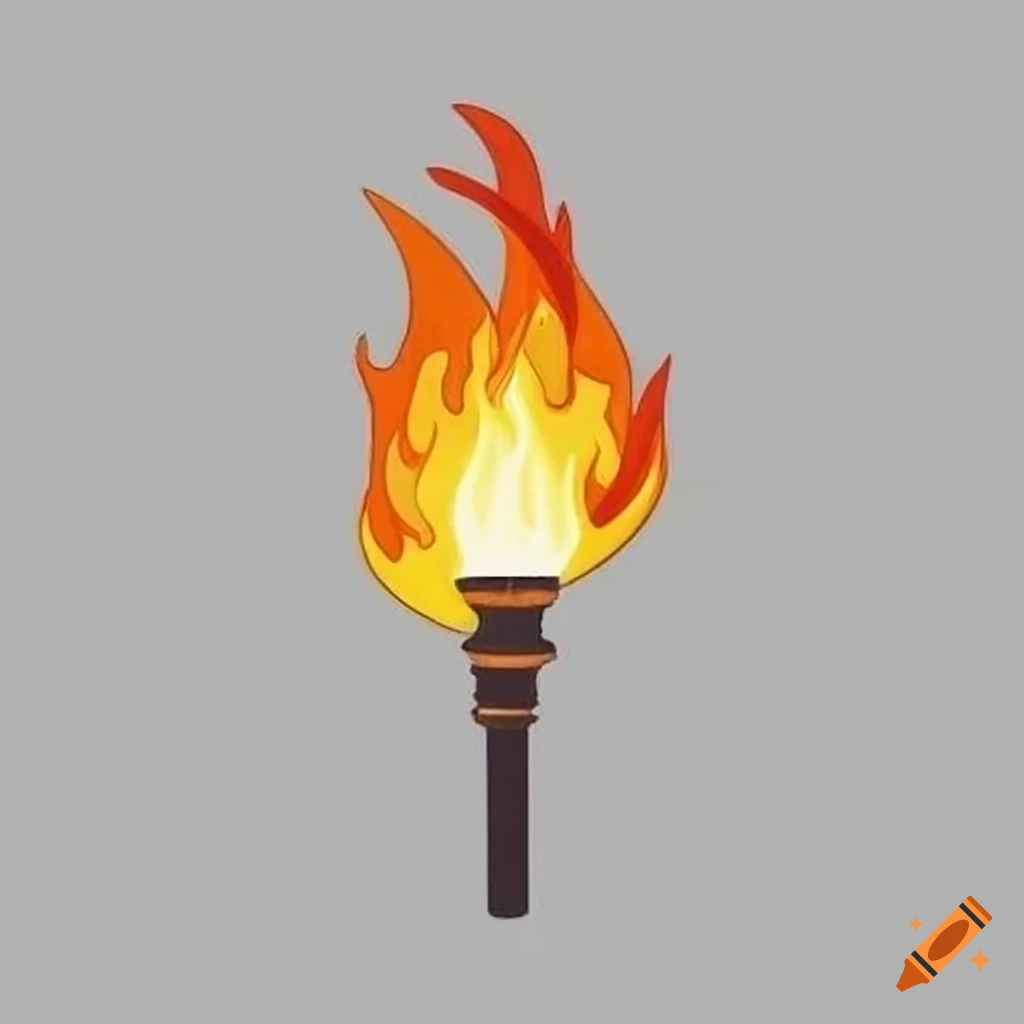 a flaming torch