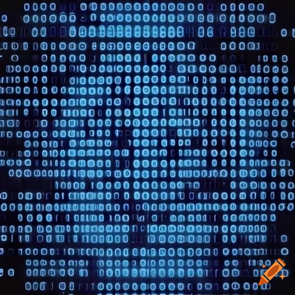 Digital art of streaming binary code on Craiyon
