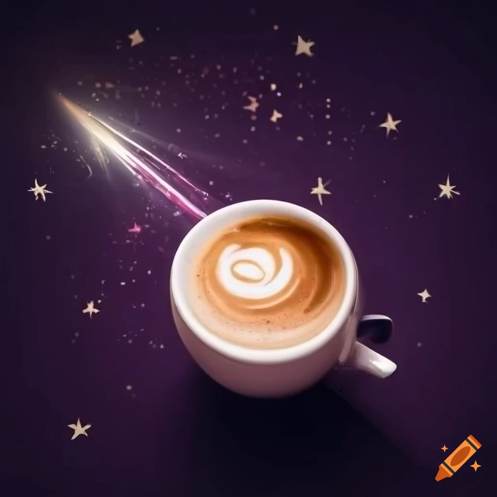 cup of coffee with shooting star latte art