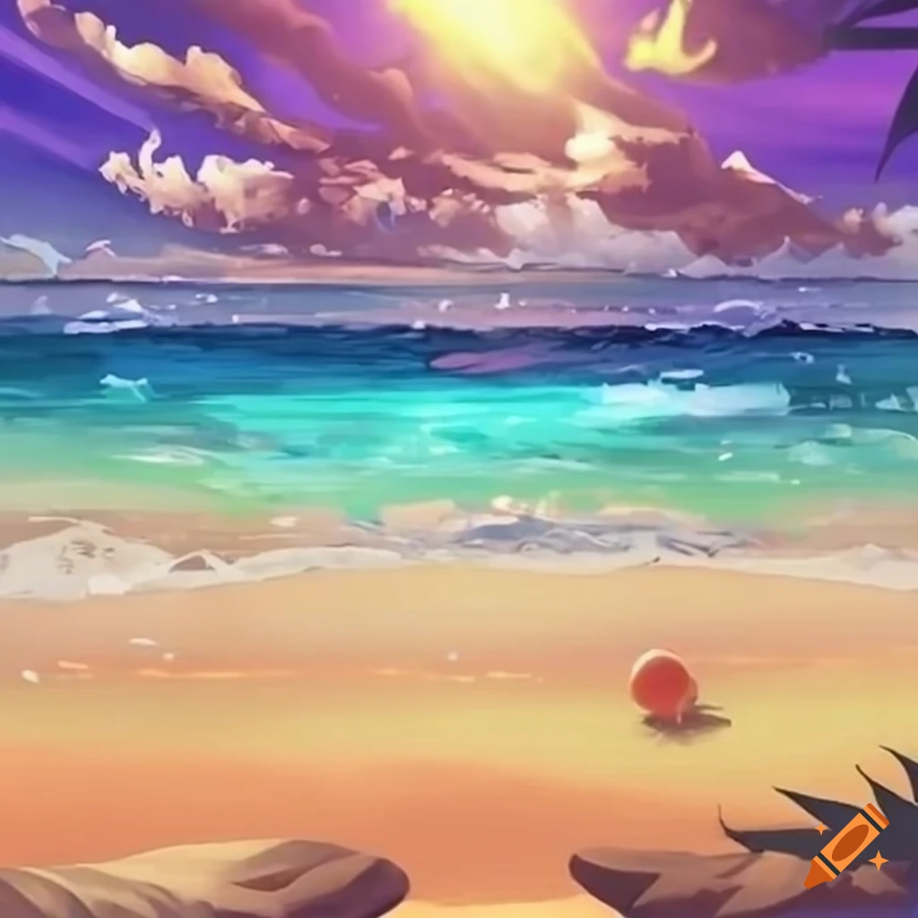 LOFI Girl in Bikini on a Beach, Anime Manga Style Illustration Design,  Background, Generative AI Stock Illustration - Illustration of cartoon,  wallpaper: 280576073