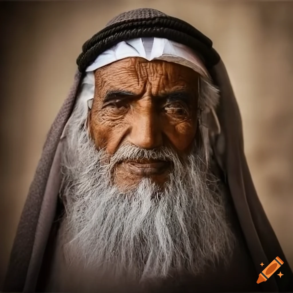 portrait of an elderly Arabian man