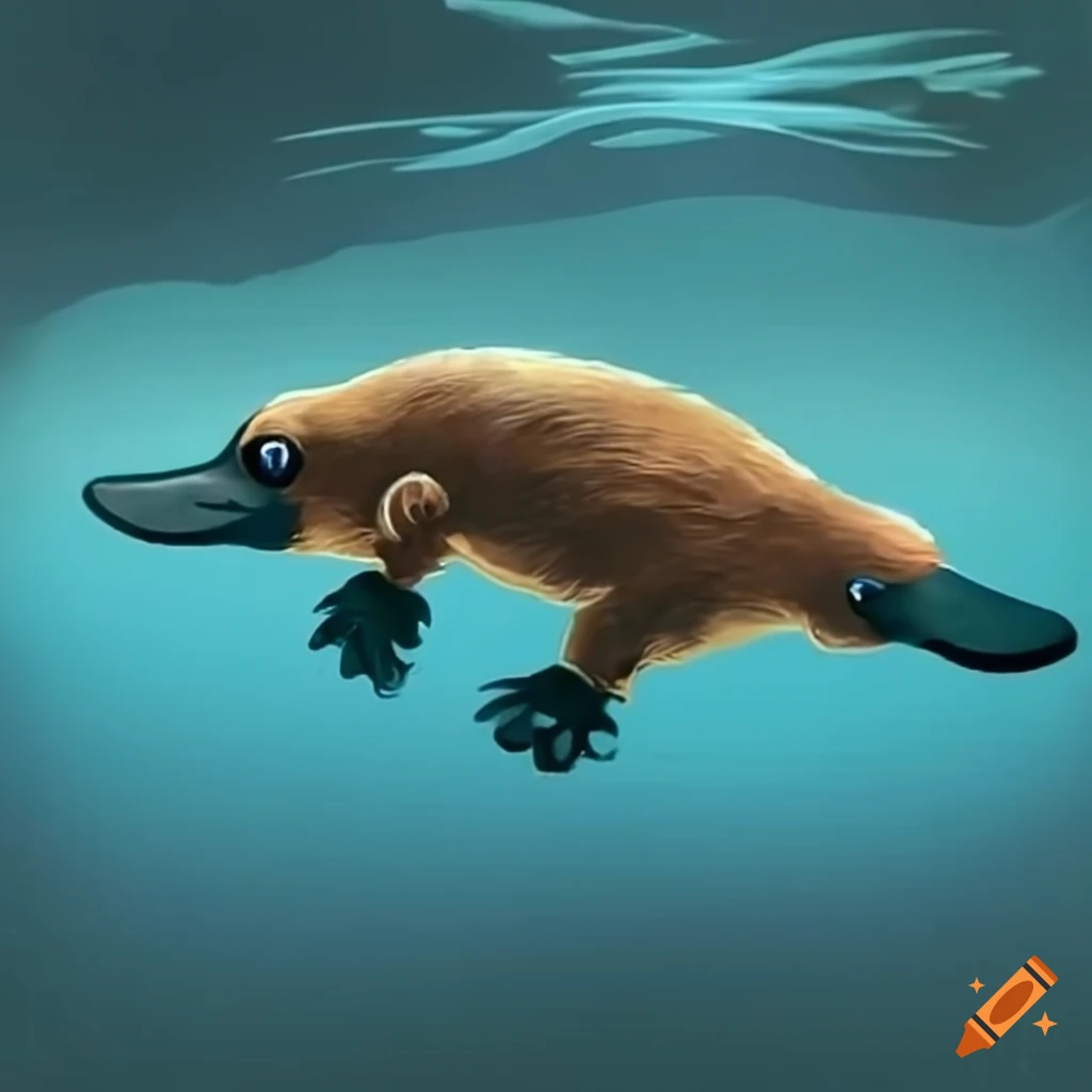 platypus swimming in water