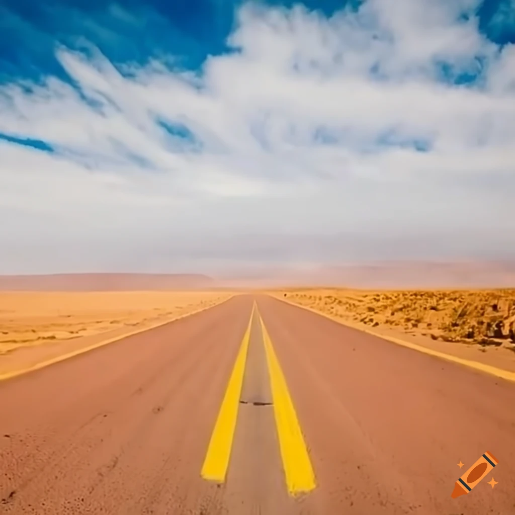scenic view of a highway in Peru's desert with cloudy sky