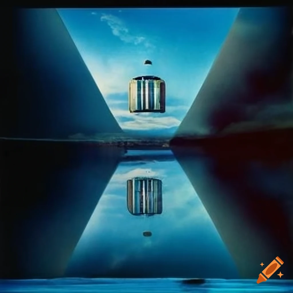 futuristic-door-with-reflection-over-a-lake