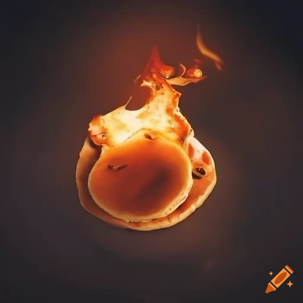 pancake on fire