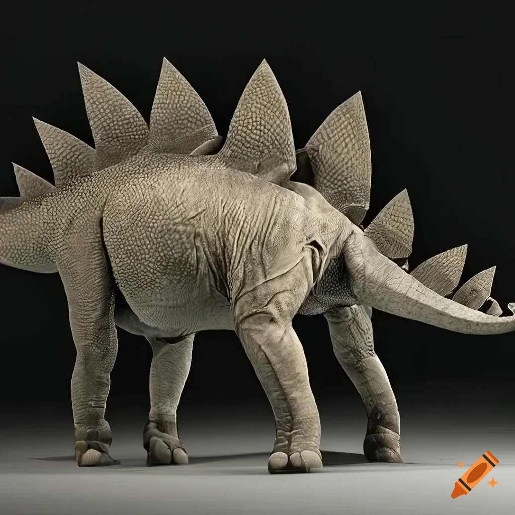 stegosaurus with intricate color and skin pattern
