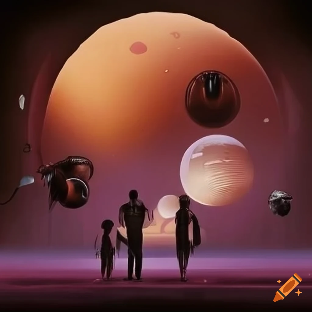 retro-futuristic design with flying saucers and ray guns