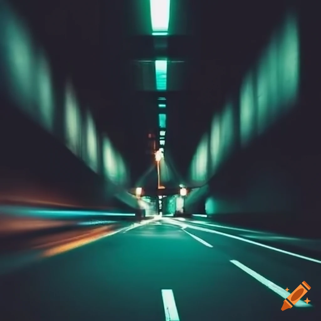 Traffic lights in a tunnel lane on Craiyon