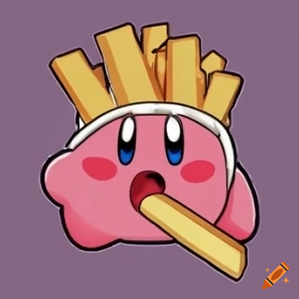 kirby-eating-french-fries-on-craiyon