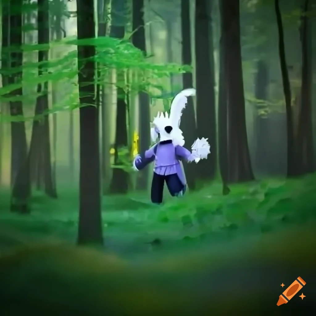 Asriel Dreemurr in a mystical forest at dusk