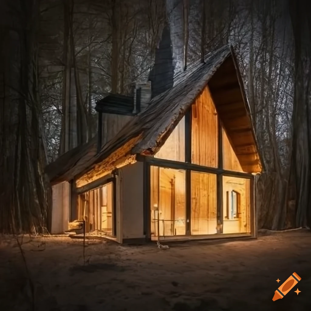 Picture of a house in the woods
