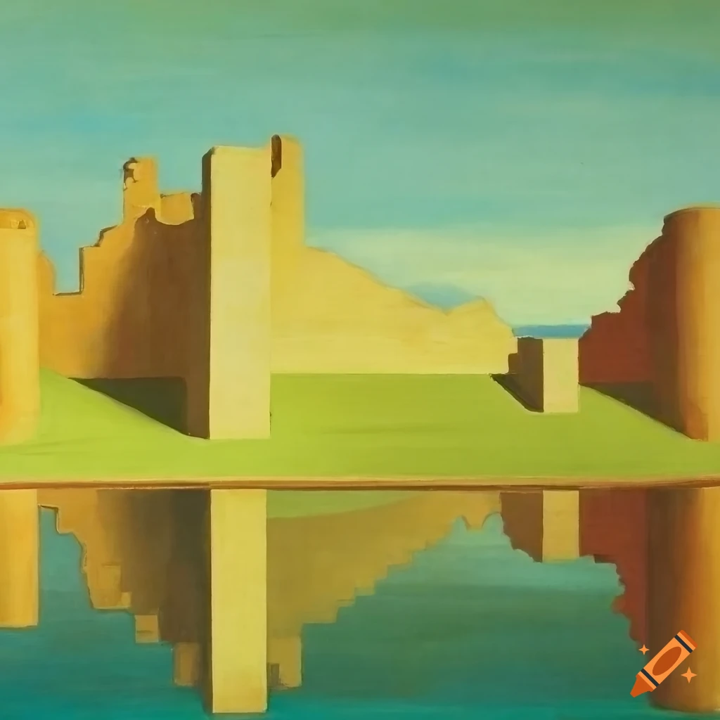 Colorful painting of a castle ruins on Craiyon
