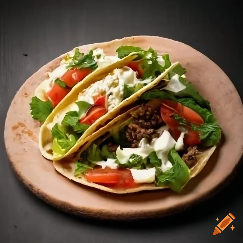 Delicious ground beef taco with lettuce and tomatoes