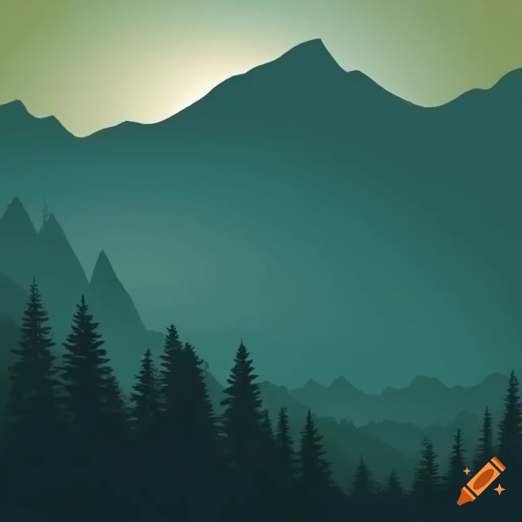 background of a forest and mountains