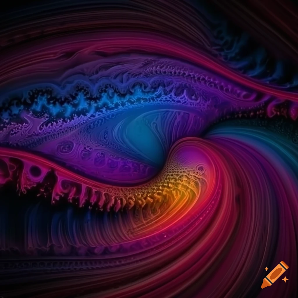 vibrant colored fractal on a black background
