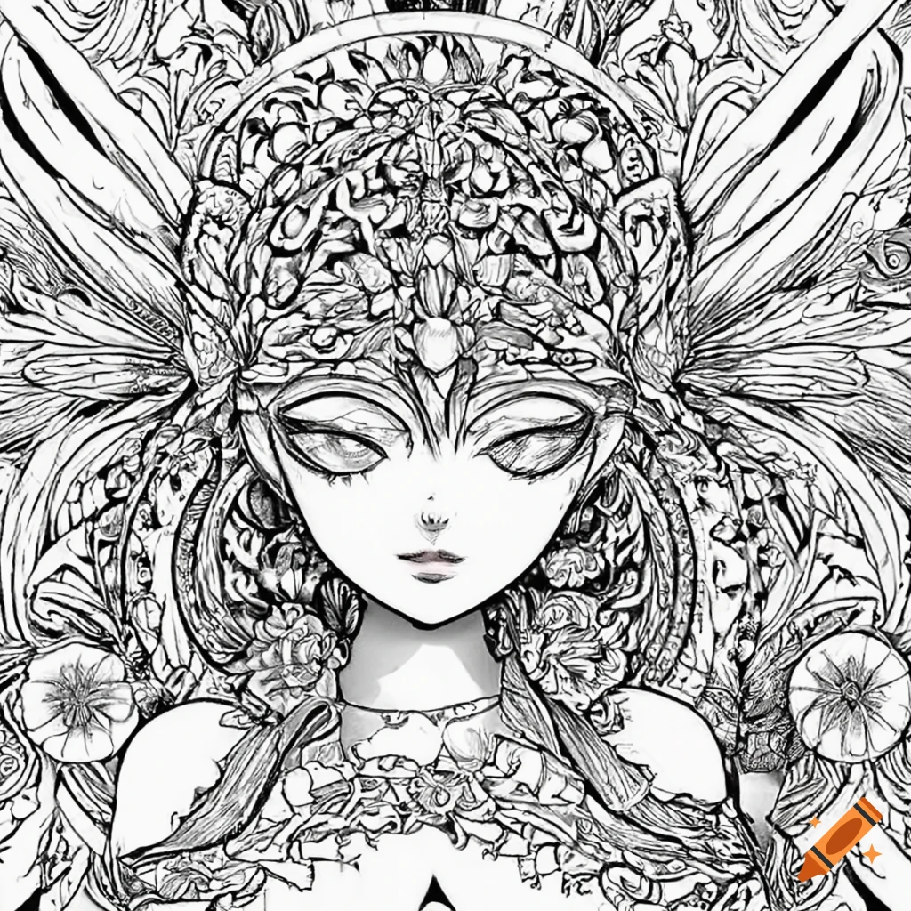 Fantasy Anime Girl Coloring Pages Stock Photo, Picture and Royalty Free  Image. Image 209843534.