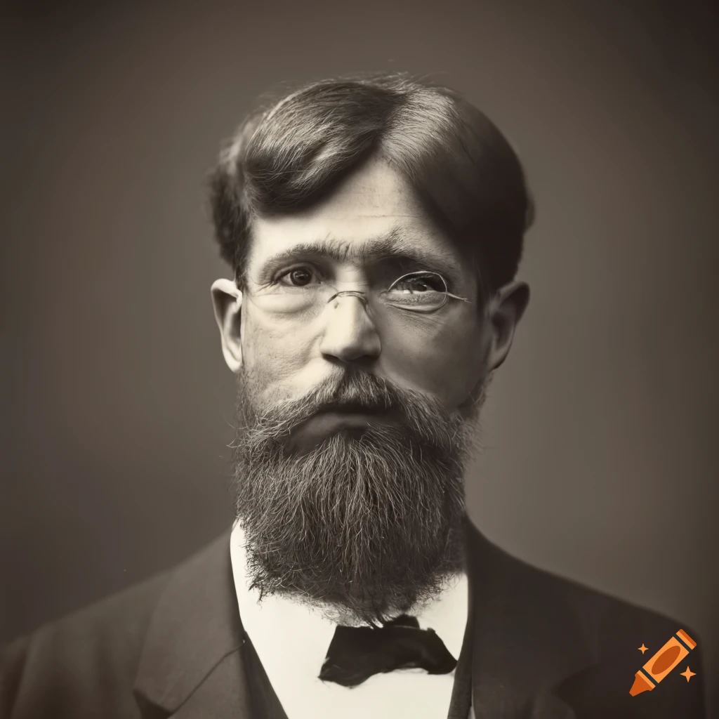 Black and white portrait of a man in 19th century attire on Craiyon