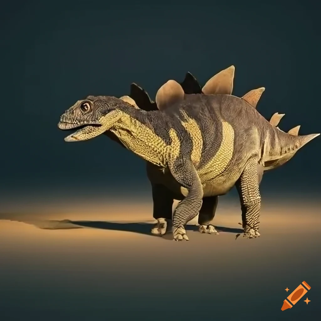 stegosaurus with intricate color and skin pattern