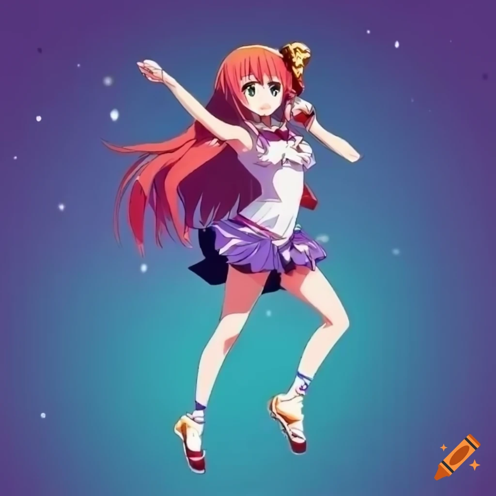 anime girl dancing on stage