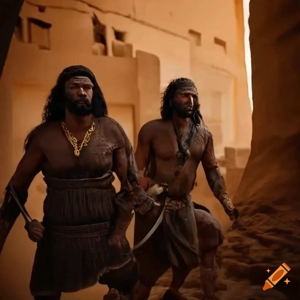 artistic representation of a duel in Shibam