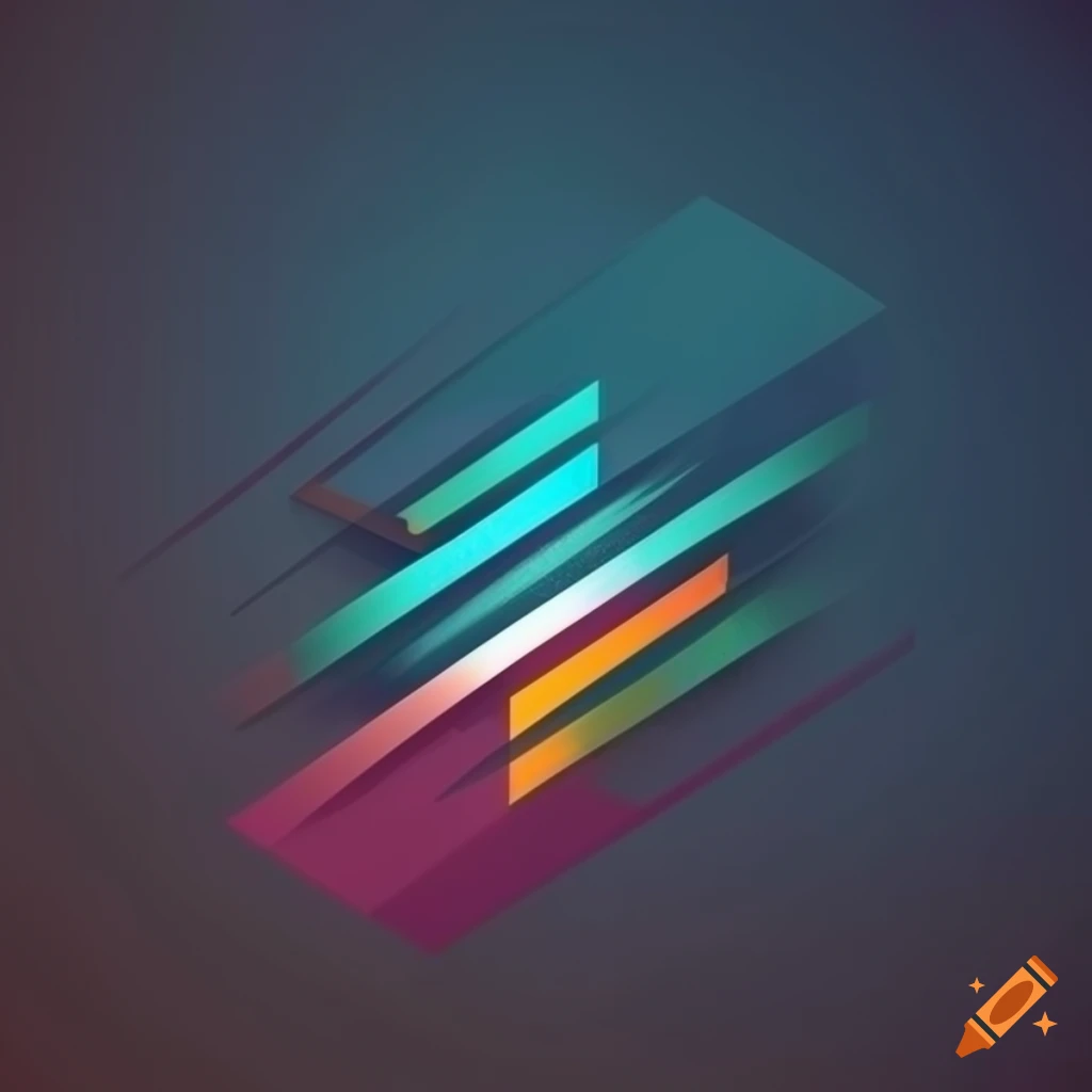 Creative modern logo with interconnected geometric shapes on light