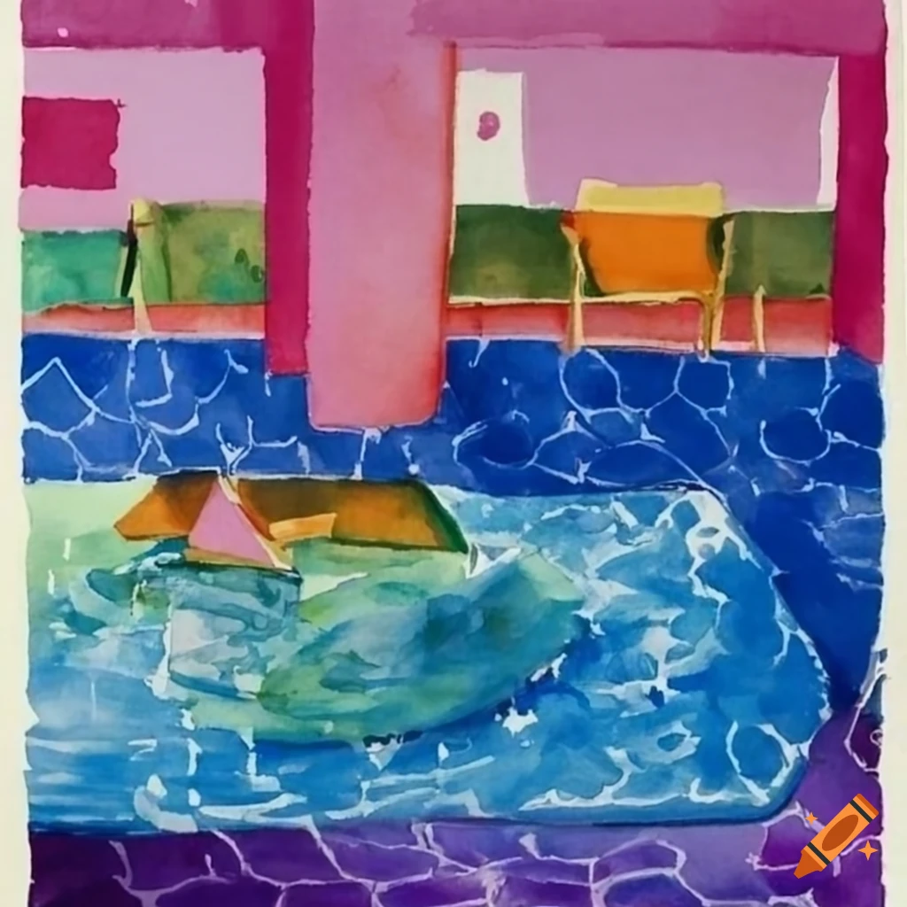colorful watercolor painting of a roller coaster