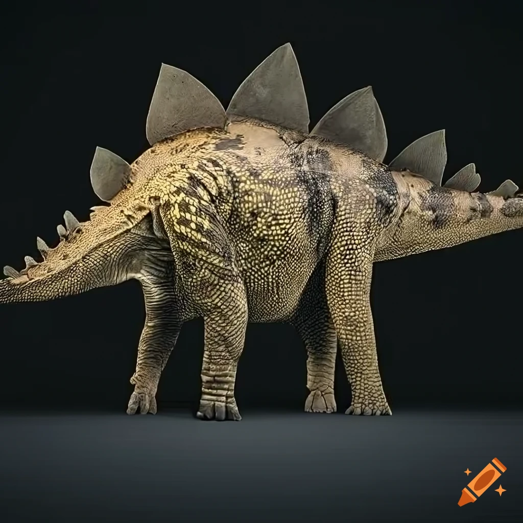colorful stegosaurus in warm morning light