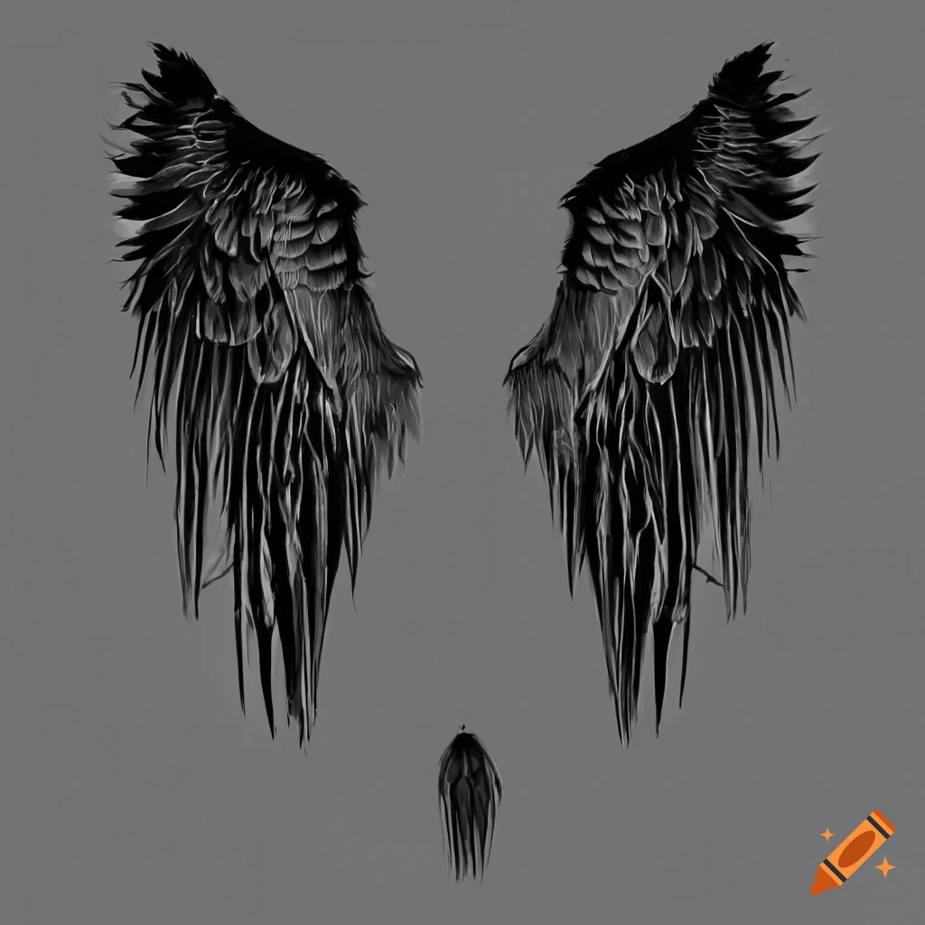 Black wings on Craiyon
