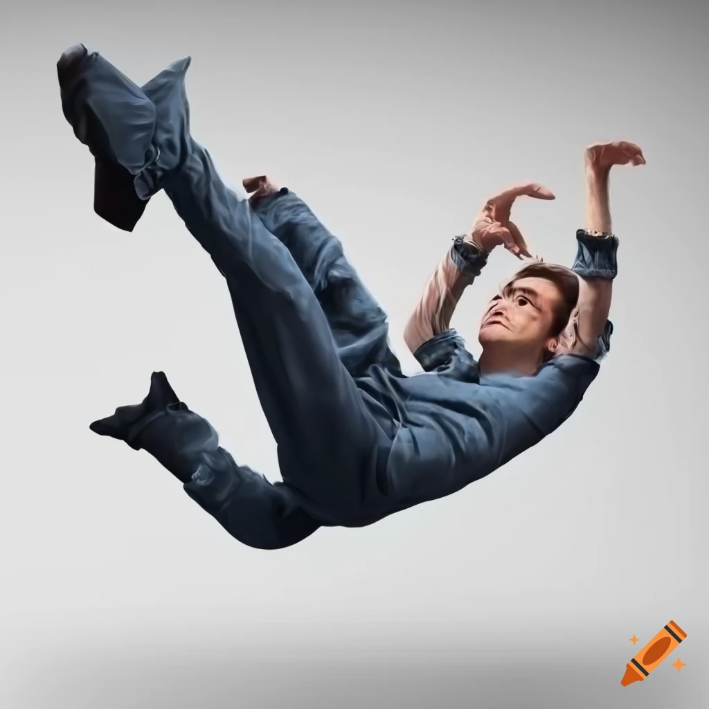 Smiling Man Falling. Guy in Floating Pose Stock Vector - Illustration of  skydiving, active: 268199946