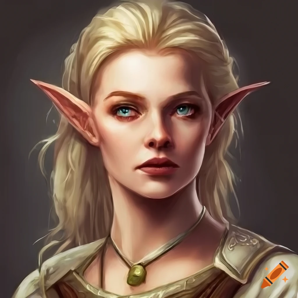 Detailed portrait of a beautiful female elf