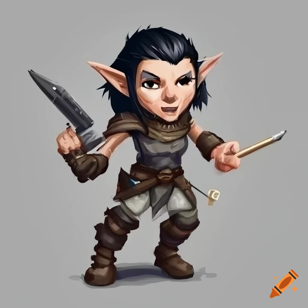 Illustration of a young rogue gnome in dungeons and dragons style on ...