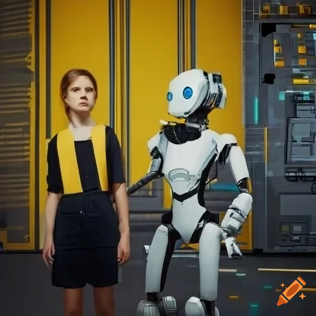 unreal engine 5 portrait of a man and a girl in a sci-fi spaceship control room