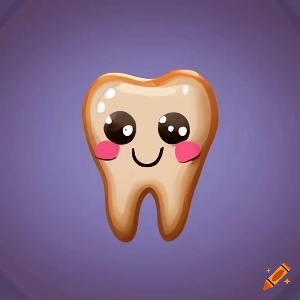 cute tooth with a cookie theme