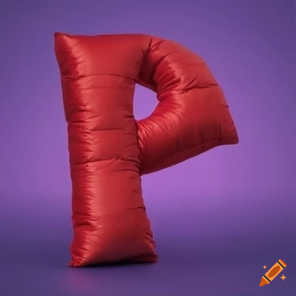 Red letter pillow with perfect folds on Craiyon