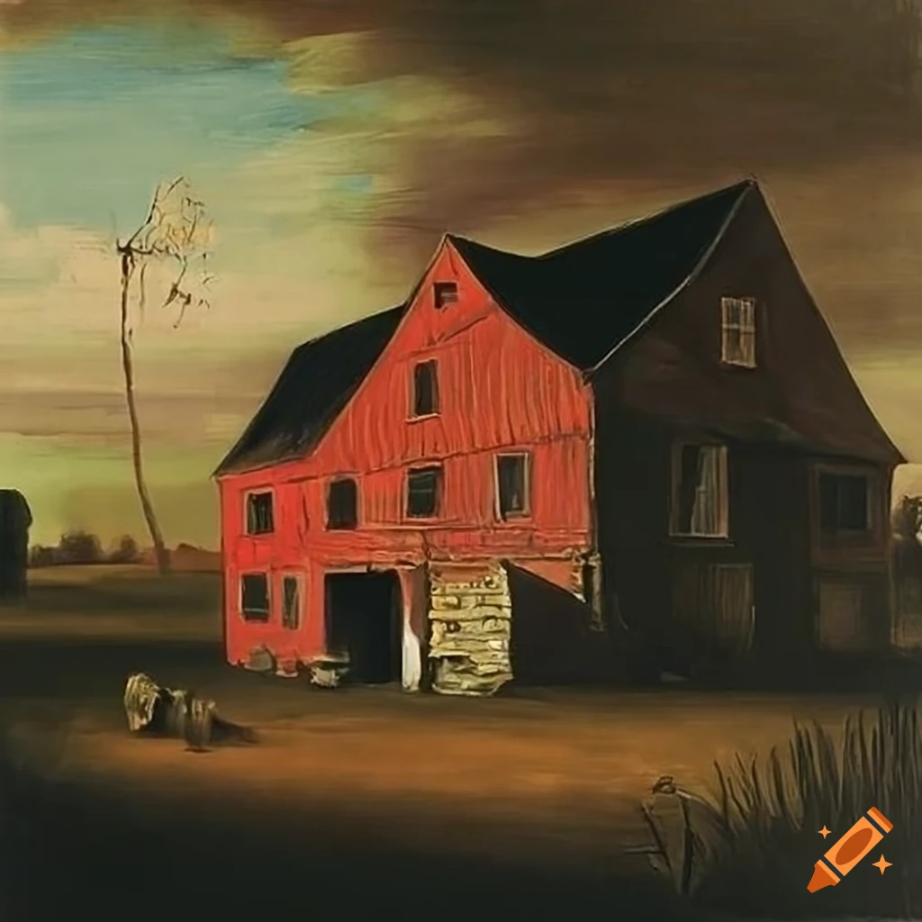 interior of a farmhouse from 1995 by Otto Dix