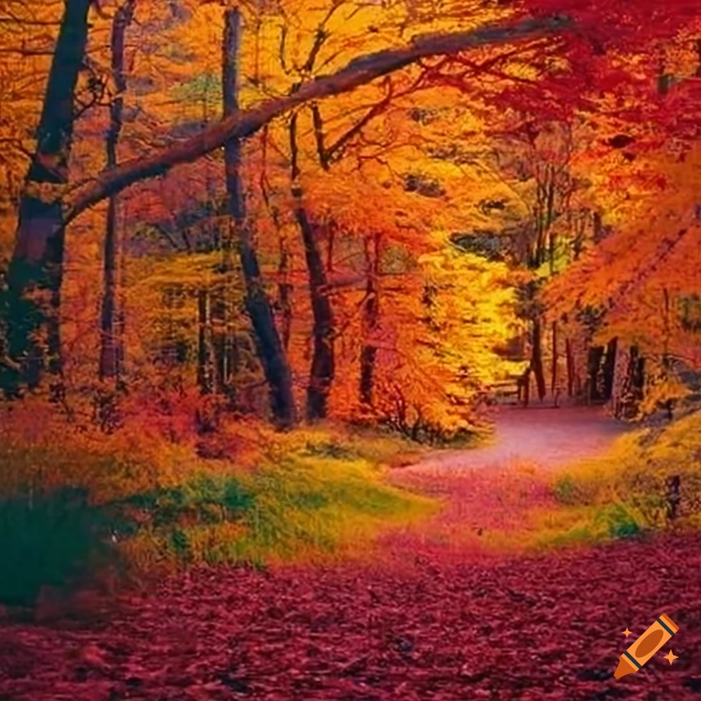 Colorful autumn foliage on Craiyon