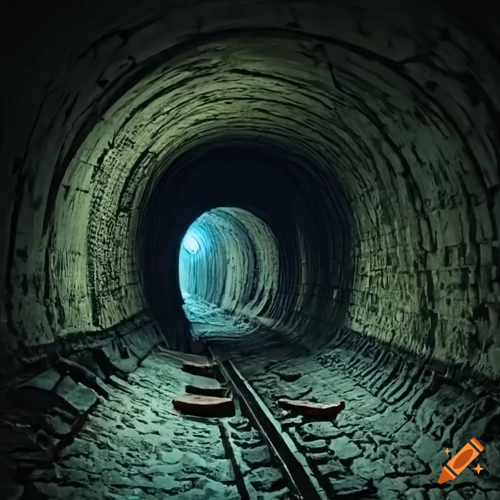 Illustration of an underground tunnel on Craiyon