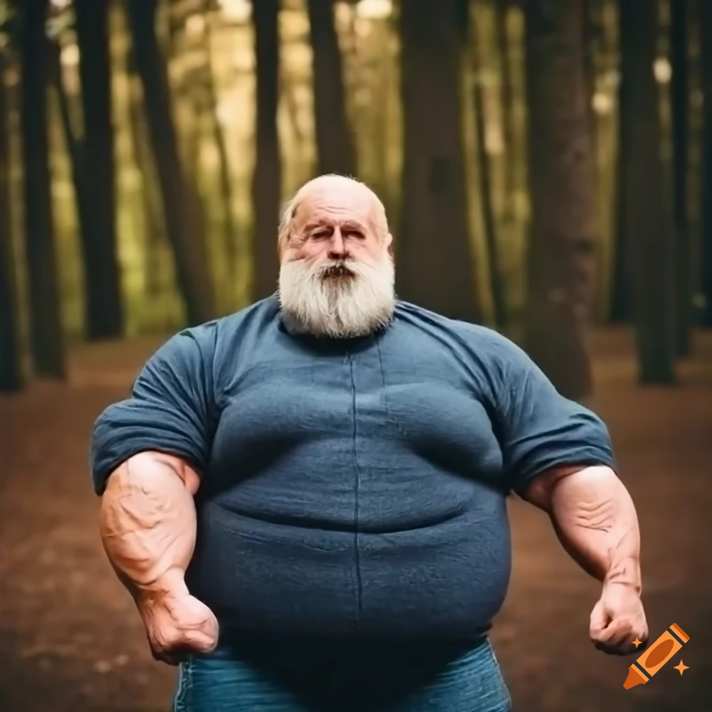 photo of an old man with a beard in the forest