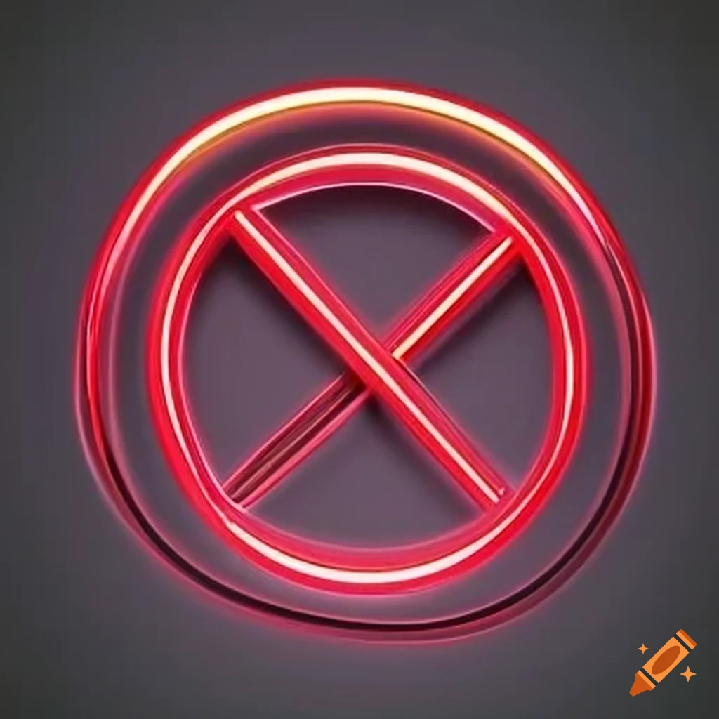 glowing red no enter sign
