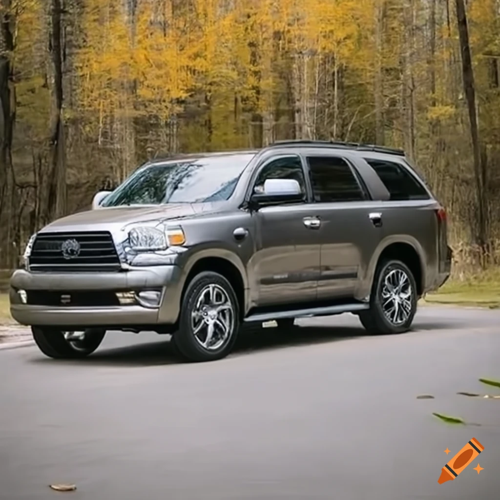 Grey toyota sequoia on the road on Craiyon