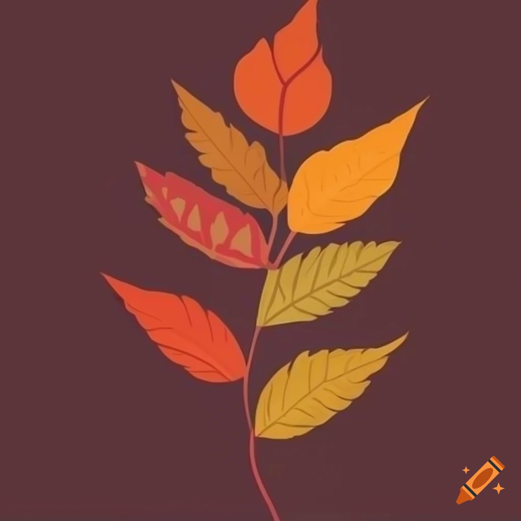 minimalist-vector-of-autumn-leaves-on-a-branch-on-craiyon