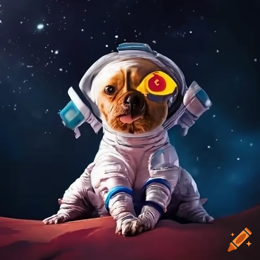 dog in space station