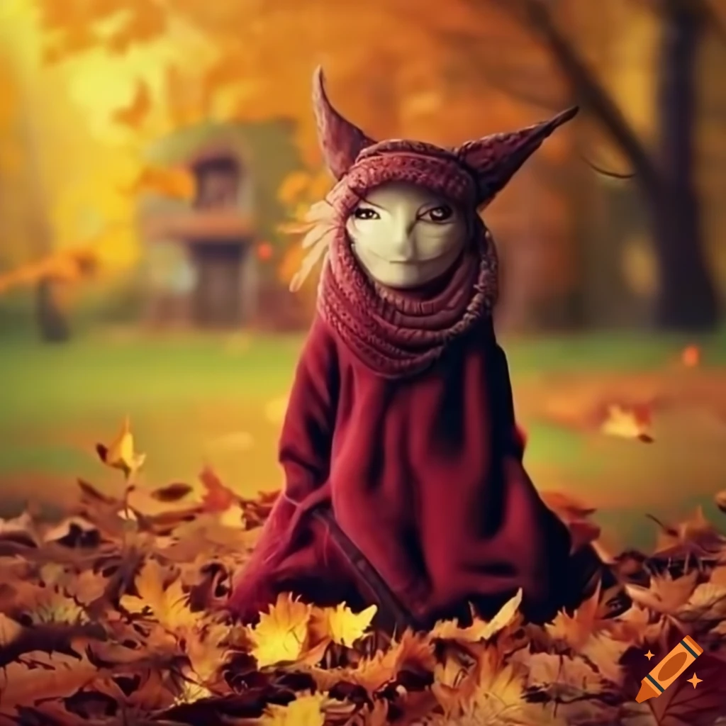 Hd image of a magical creature in autumn attire standing in front of a ...
