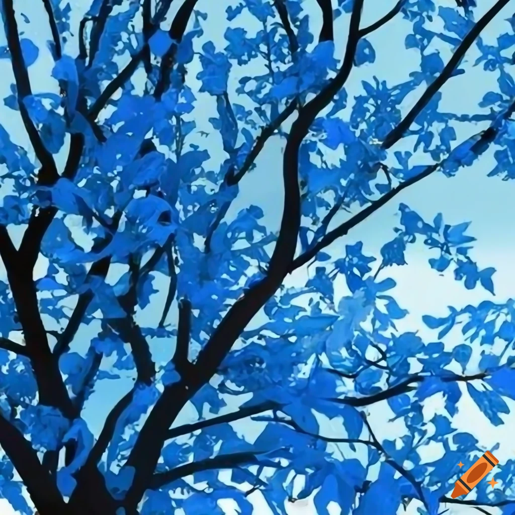 Blue Leaves On Tree Branches