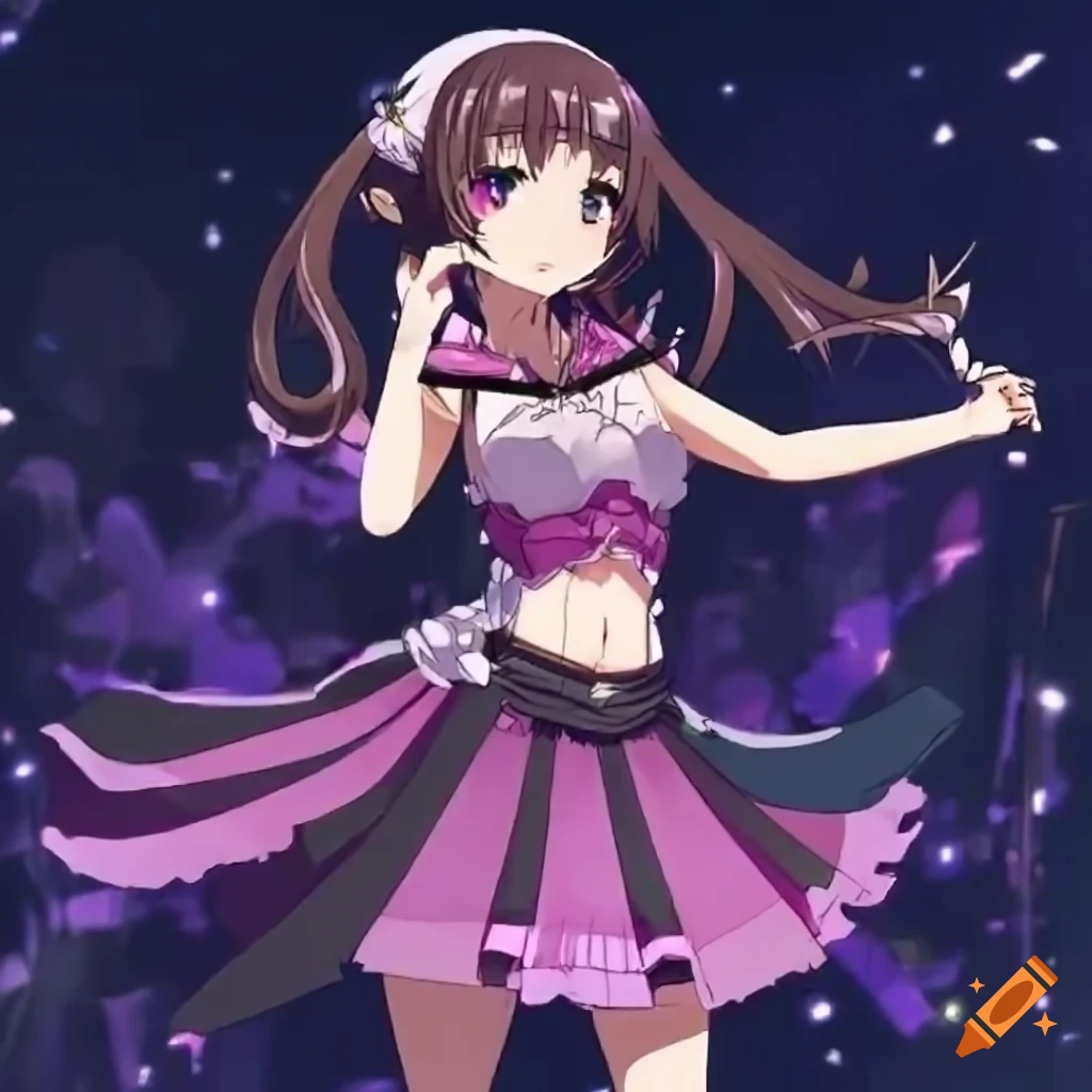 anime girl dancing on stage