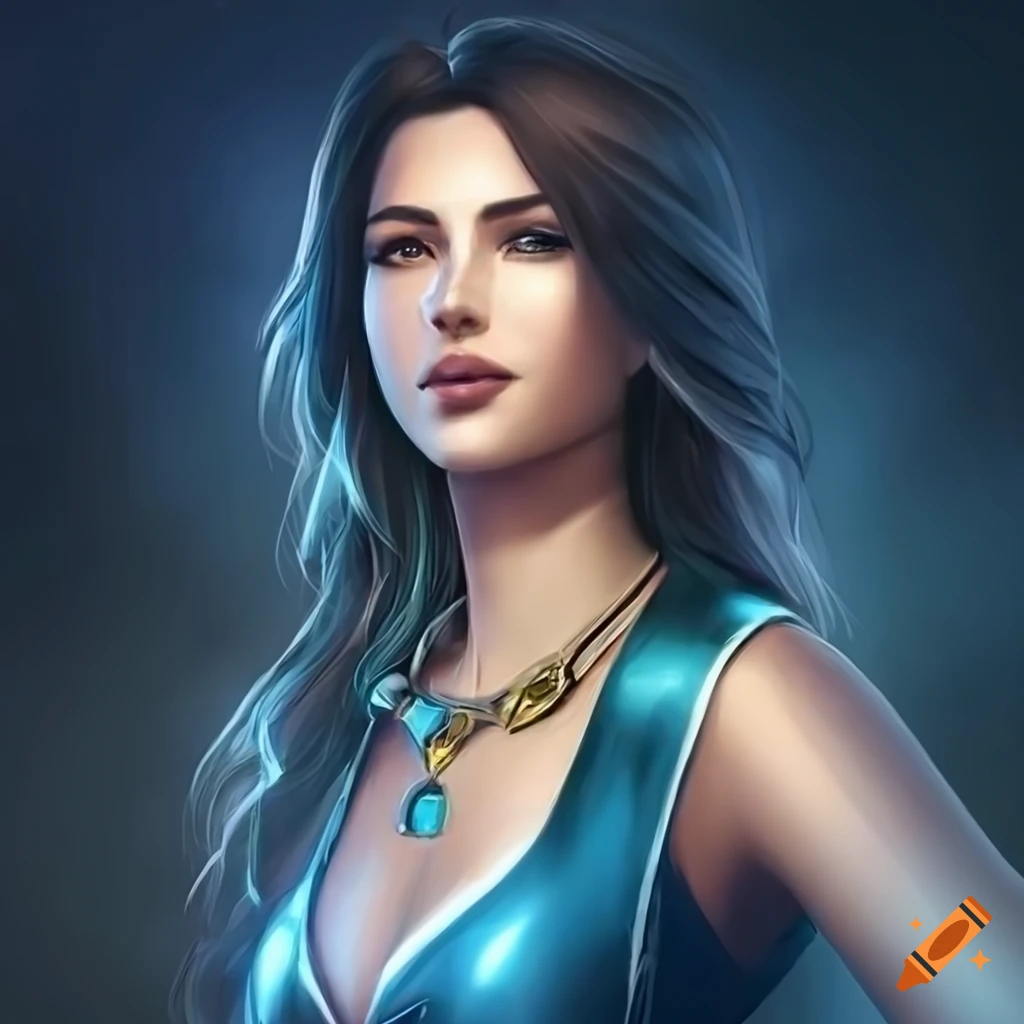 Illustrated portrait of a beautiful woman in casual clothes on Craiyon