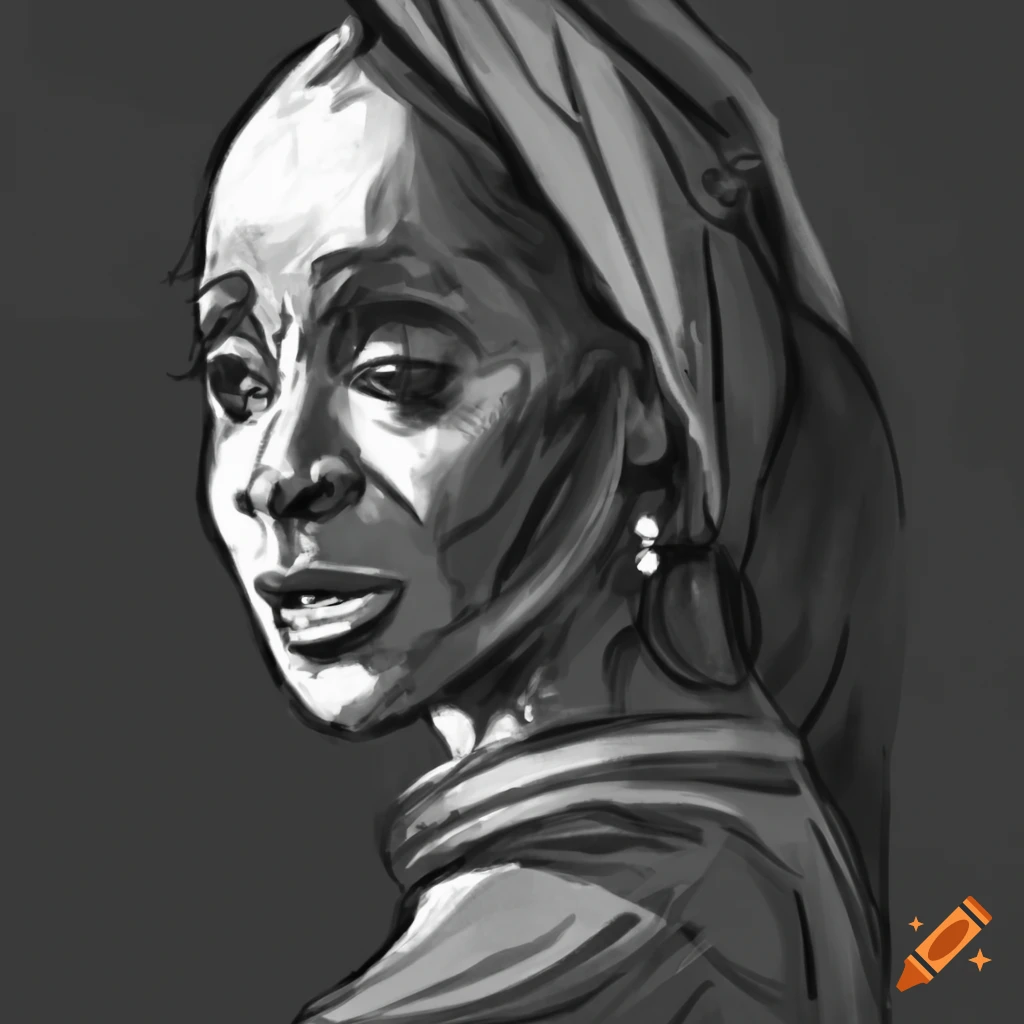 Sketch of tituba during the salem witch trials on Craiyon