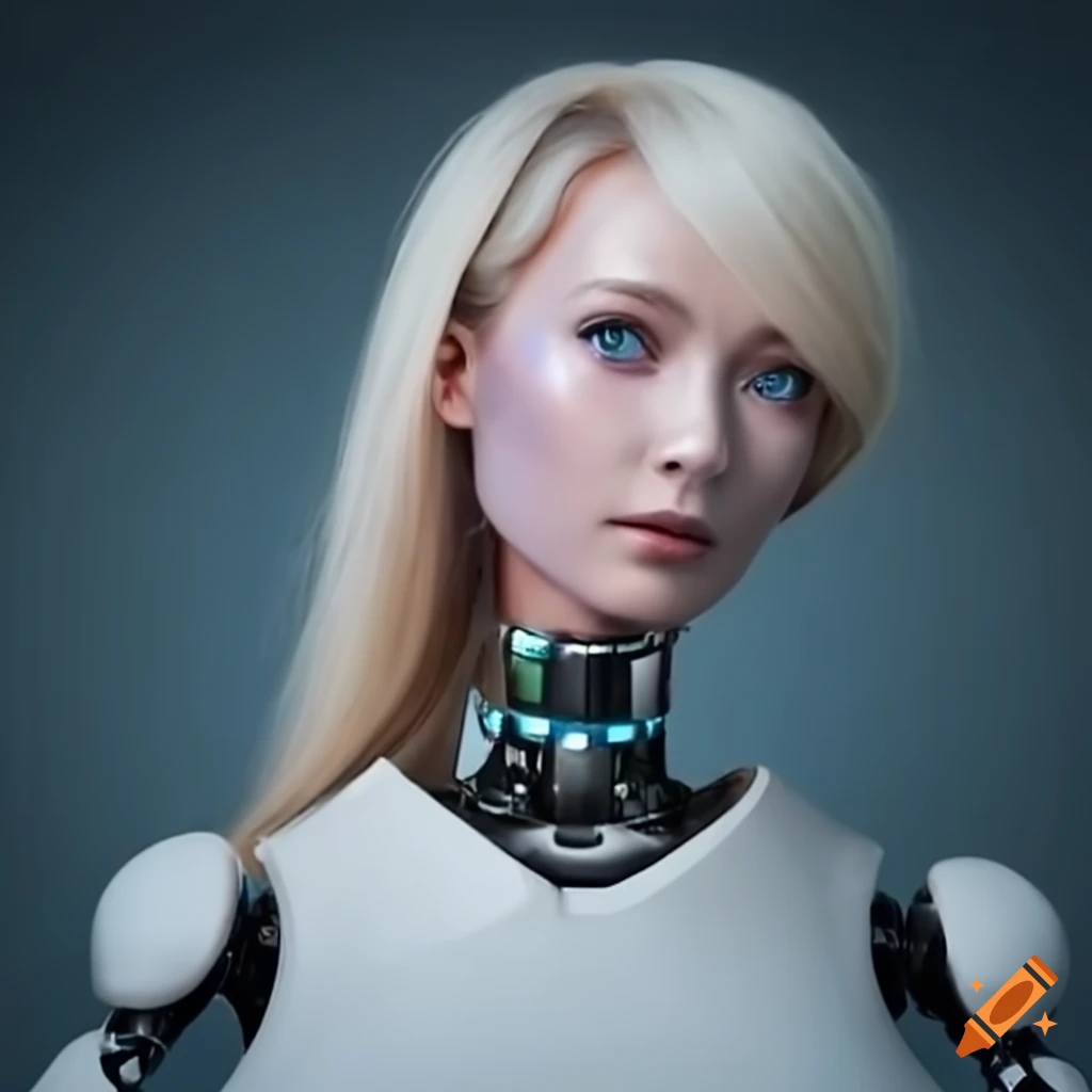 smart and compassionate blonde robot nurse